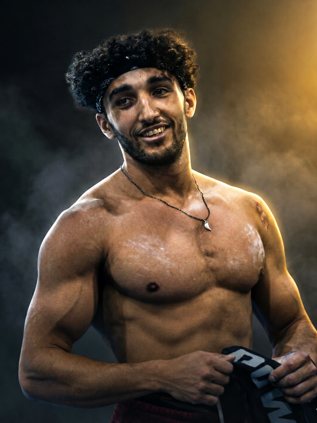 Youssef Moro training on a pull-up bar